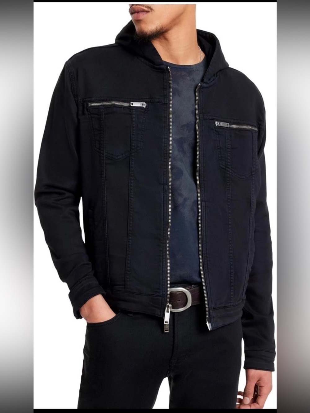John Varvatos Hooded Denim Jacket Men’s Size XS